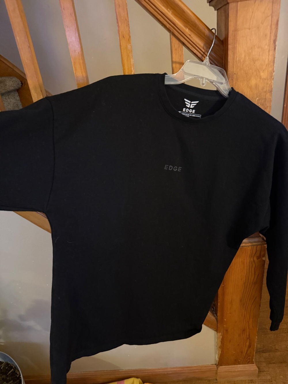 edge Black Long-Sleeve Crewneck Sweatshirt - Picture 3 of 4